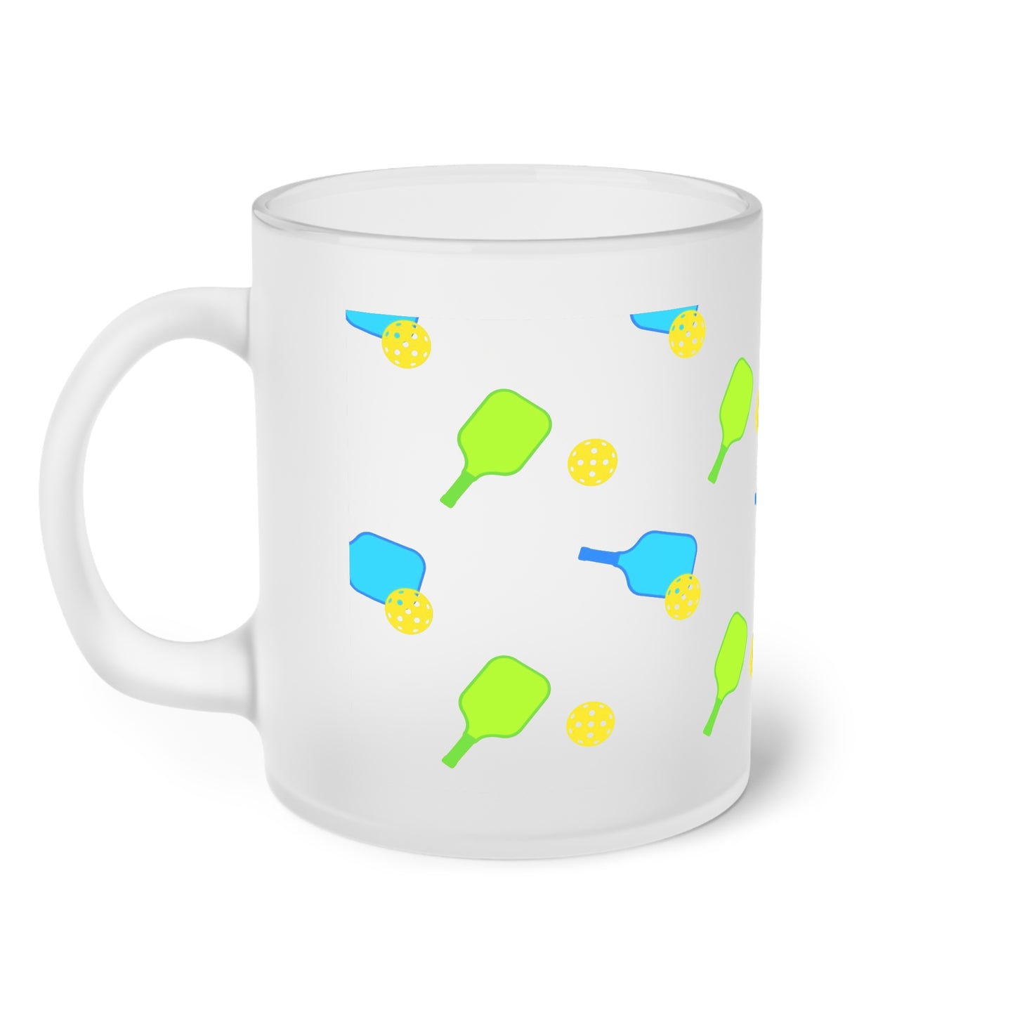 Frosted Glass Mug 11oz - Pickleball Theme