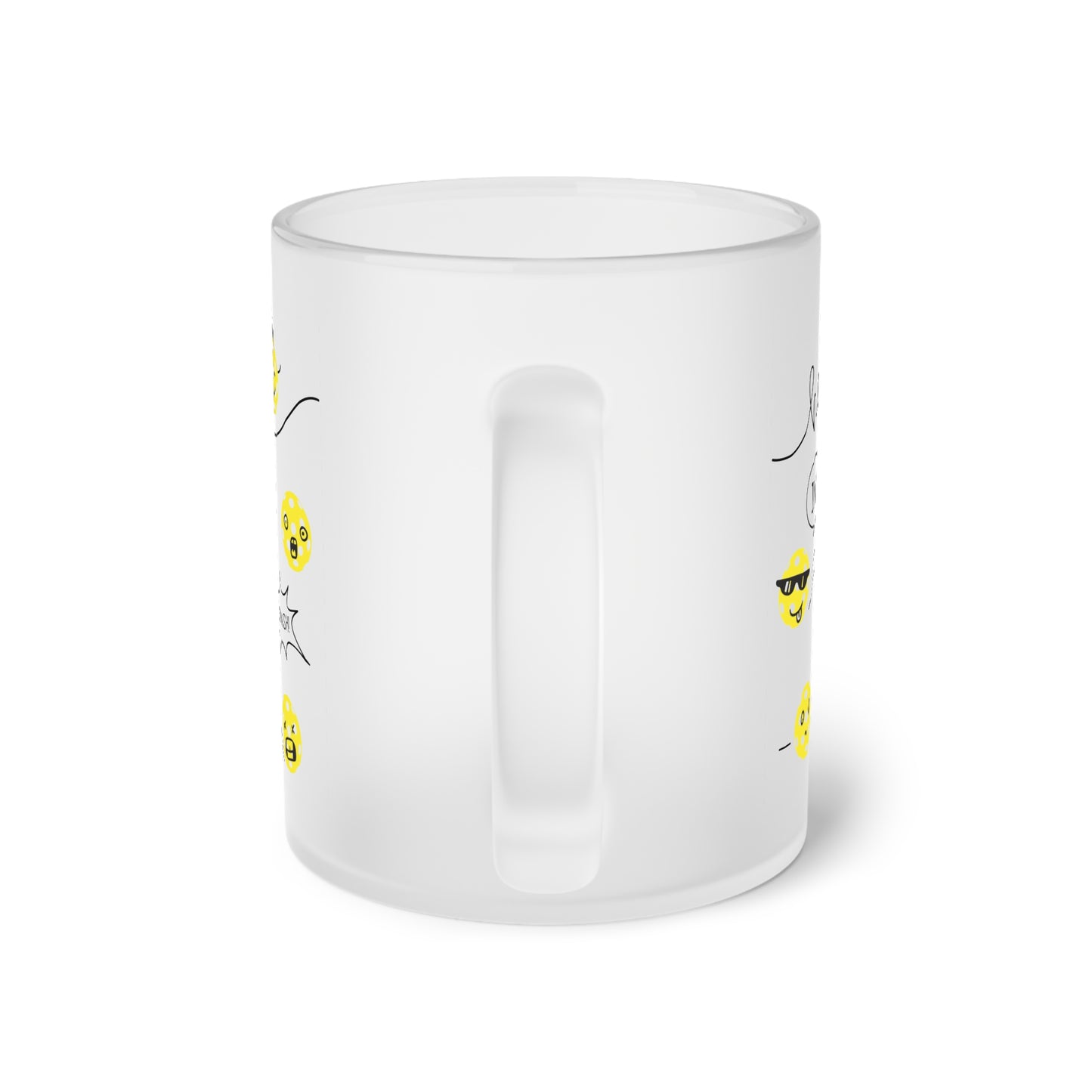 Frosted Glass Mug 11oz - Pickleball Theme