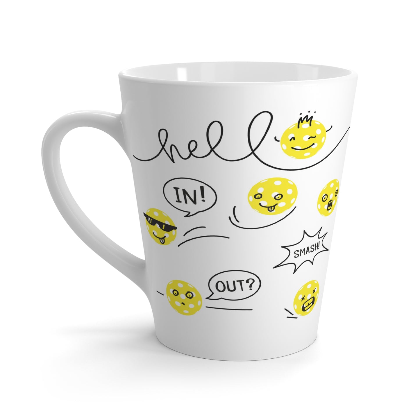 Latte Mug  12oz- Pickleball theme