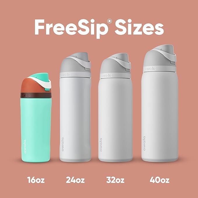 Owala FreeSip Insulated Stainless Steel Water Bottle with Straw for Sports, Travel, and School BPA-Free Sports Water Bottle, 24 oz, Beach House
