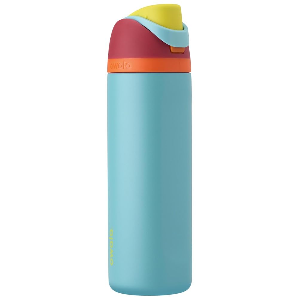 Owala FreeSip Insulated Stainless Steel Water Bottle with Straw for Sports, Travel, and School BPA-Free Sports Water Bottle, 24 oz, Beach House