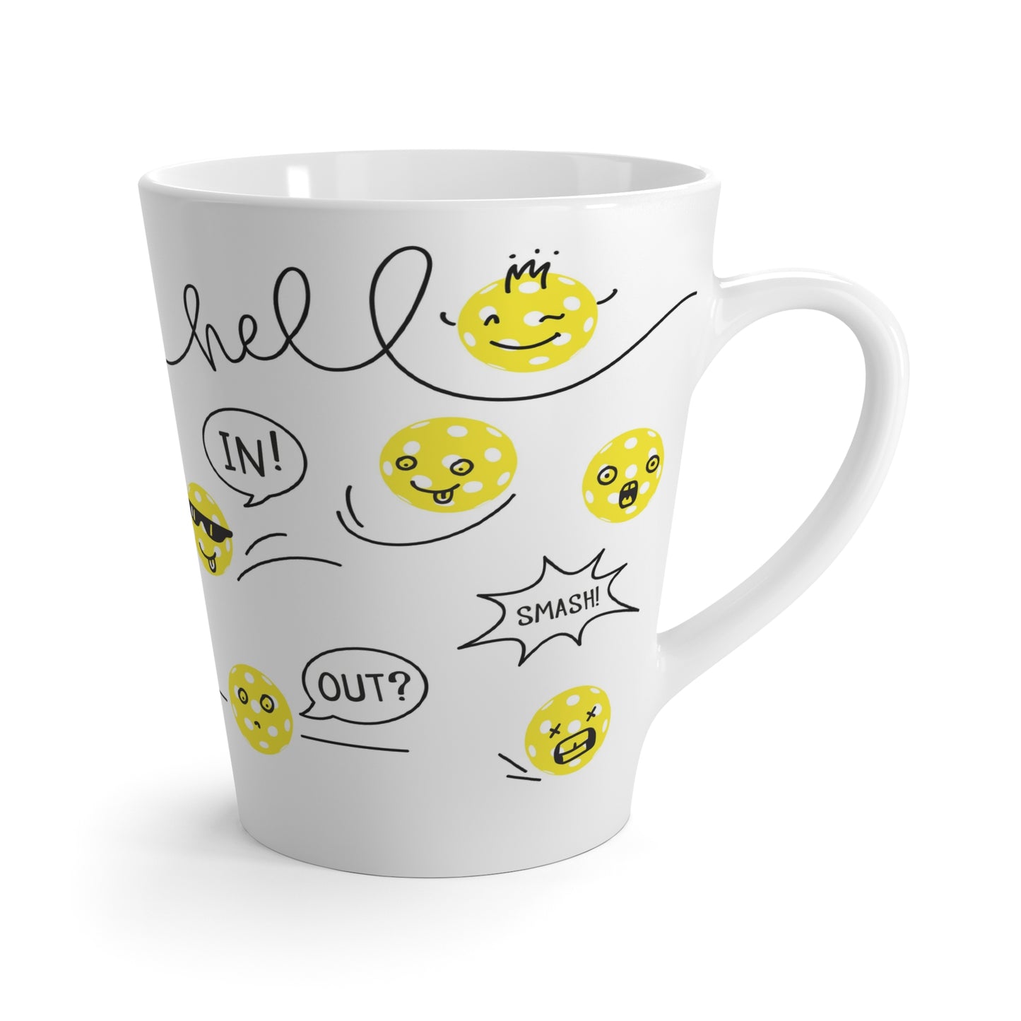 Latte Mug  12oz- Pickleball theme