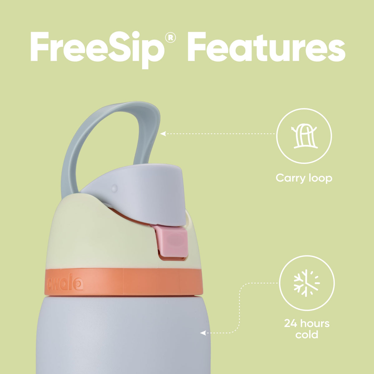 Owala FreeSip Insulated Stainless Steel Water Bottle with Straw for Sports, Travel, and School BPA-Free Sports Water Bottle, 24 oz, Beach House