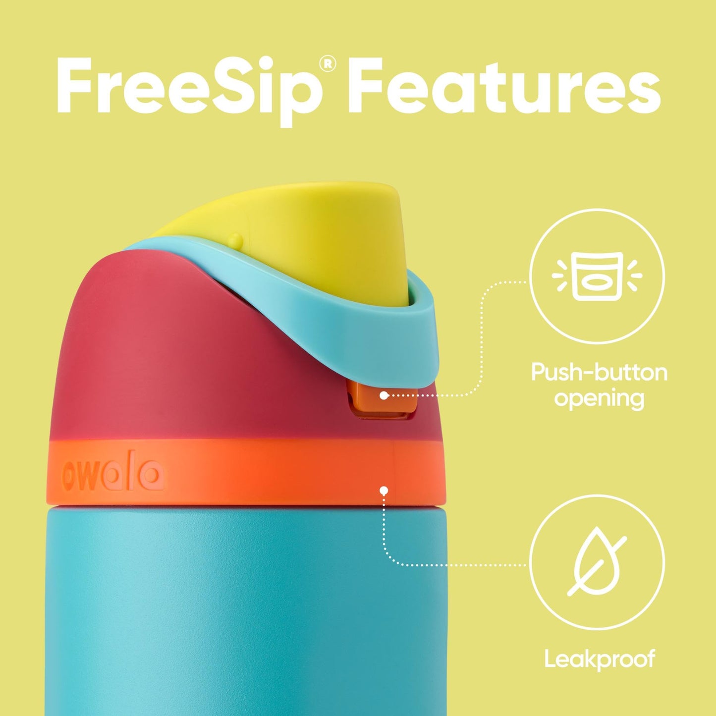 Owala FreeSip Insulated Stainless Steel Water Bottle with Straw for Sports, Travel, and School BPA-Free Sports Water Bottle, 24 oz, Beach House