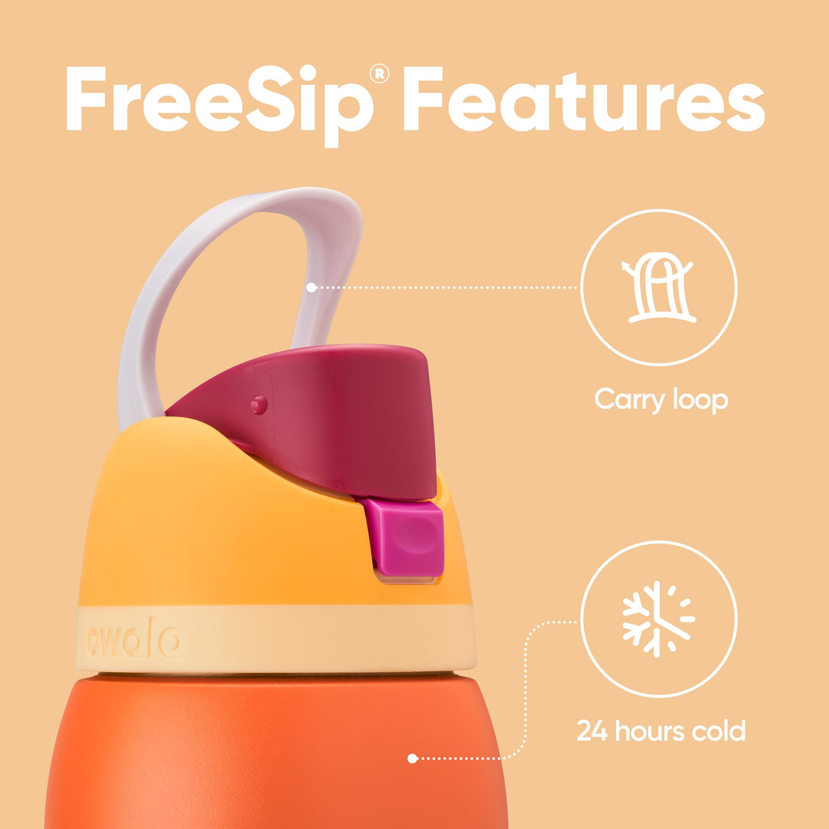 Owala FreeSip Insulated Stainless Steel Water Bottle with Straw for Sports, Travel, and School BPA-Free Sports Water Bottle, 24 oz, Beach House
