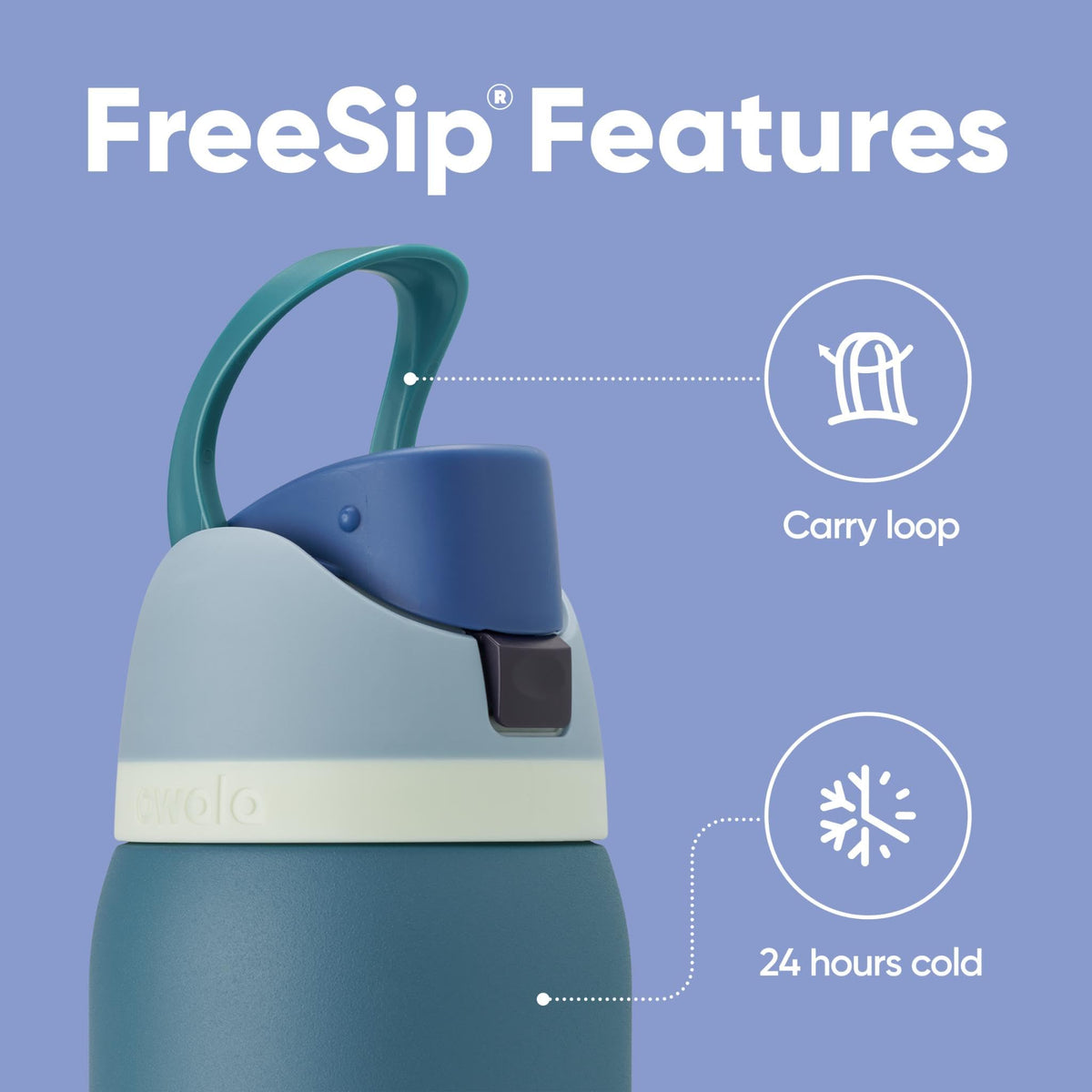 Owala FreeSip Insulated Stainless Steel Water Bottle with Straw for Sports, Travel, and School BPA-Free Sports Water Bottle, 24 oz, Beach House