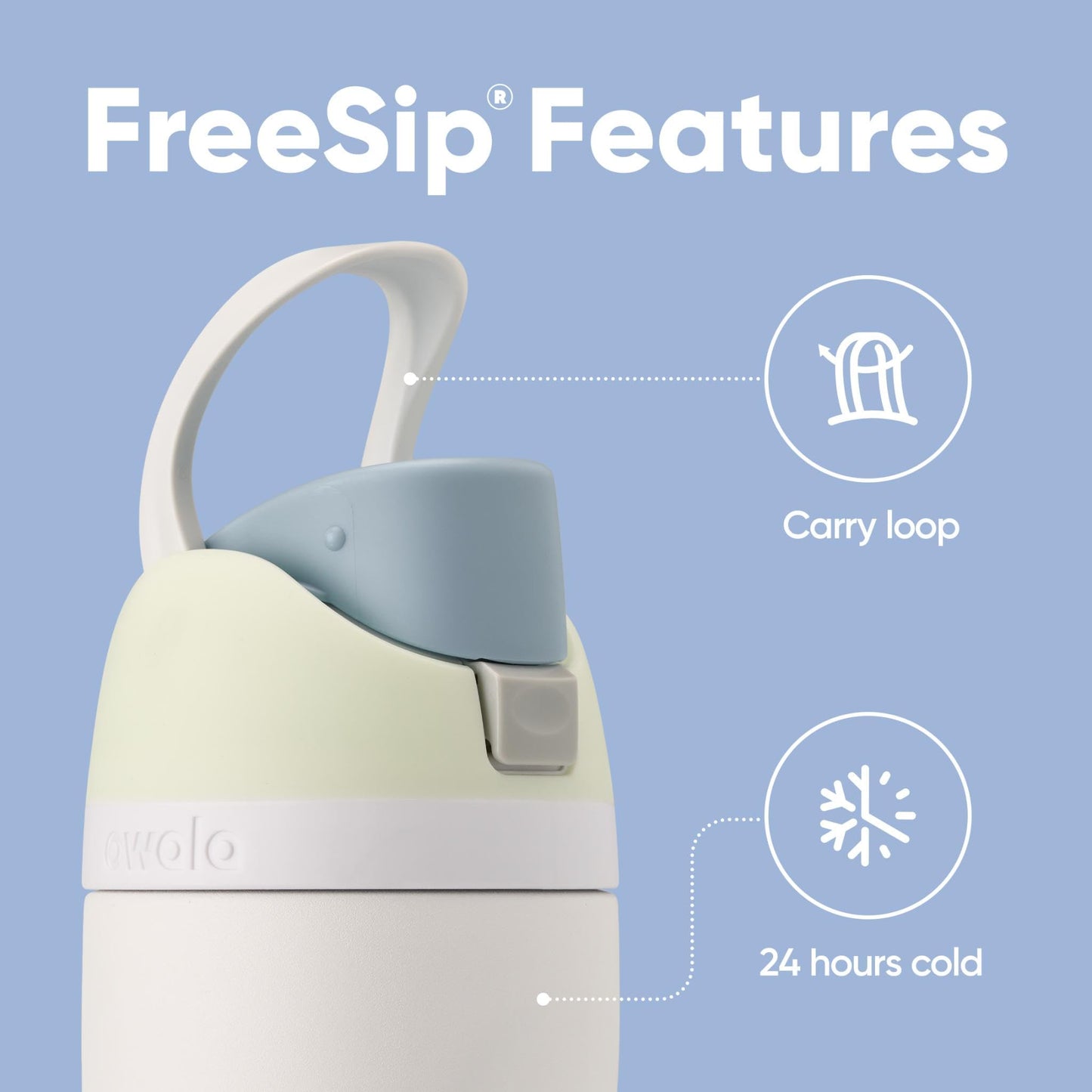 Owala FreeSip Insulated Stainless Steel Water Bottle with Straw for Sports, Travel, and School BPA-Free Sports Water Bottle, 24 oz, Beach House