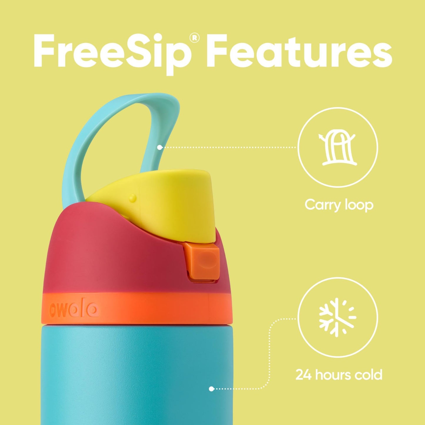 Owala FreeSip Insulated Stainless Steel Water Bottle with Straw for Sports, Travel, and School BPA-Free Sports Water Bottle, 24 oz, Beach House