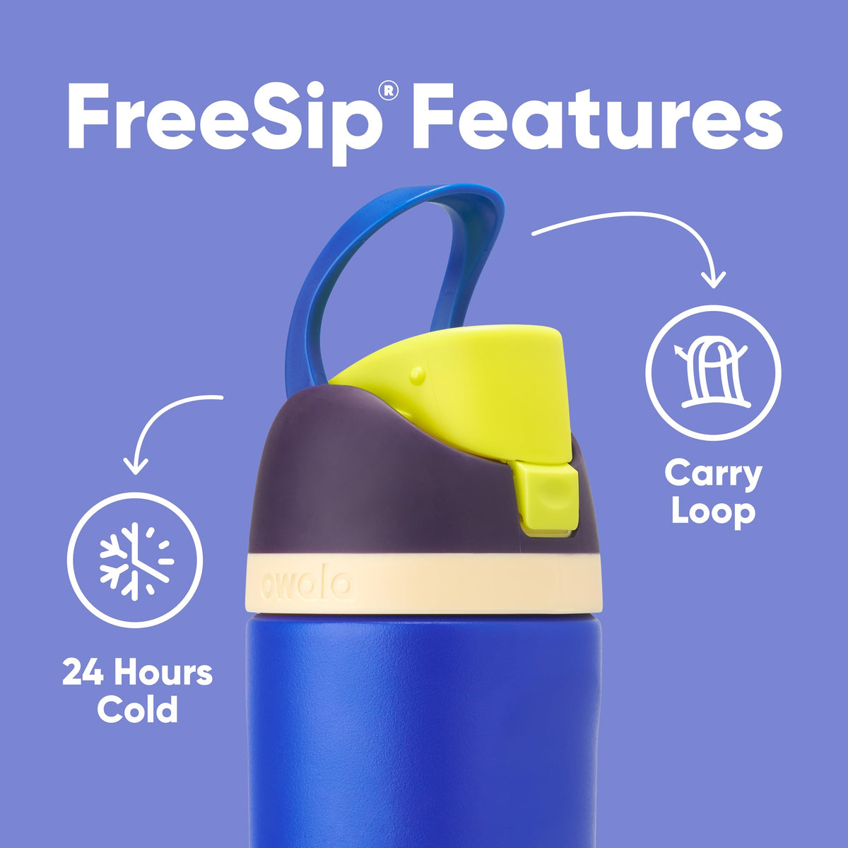 Owala FreeSip Insulated Stainless Steel Water Bottle with Straw for Sports, Travel, and School BPA-Free Sports Water Bottle, 24 oz, Beach House