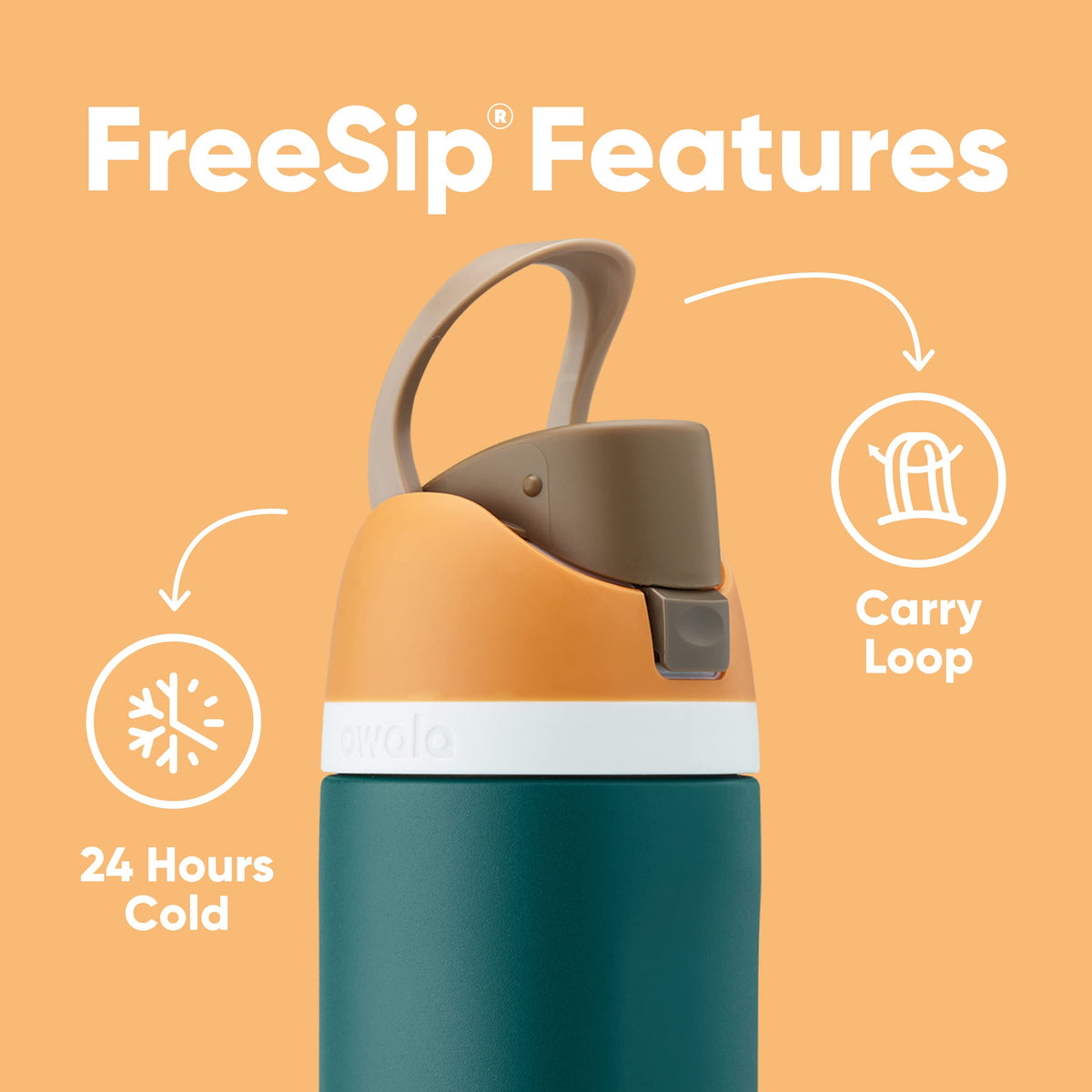 Owala FreeSip Insulated Stainless Steel Water Bottle with Straw for Sports, Travel, and School BPA-Free Sports Water Bottle, 24 oz, Beach House