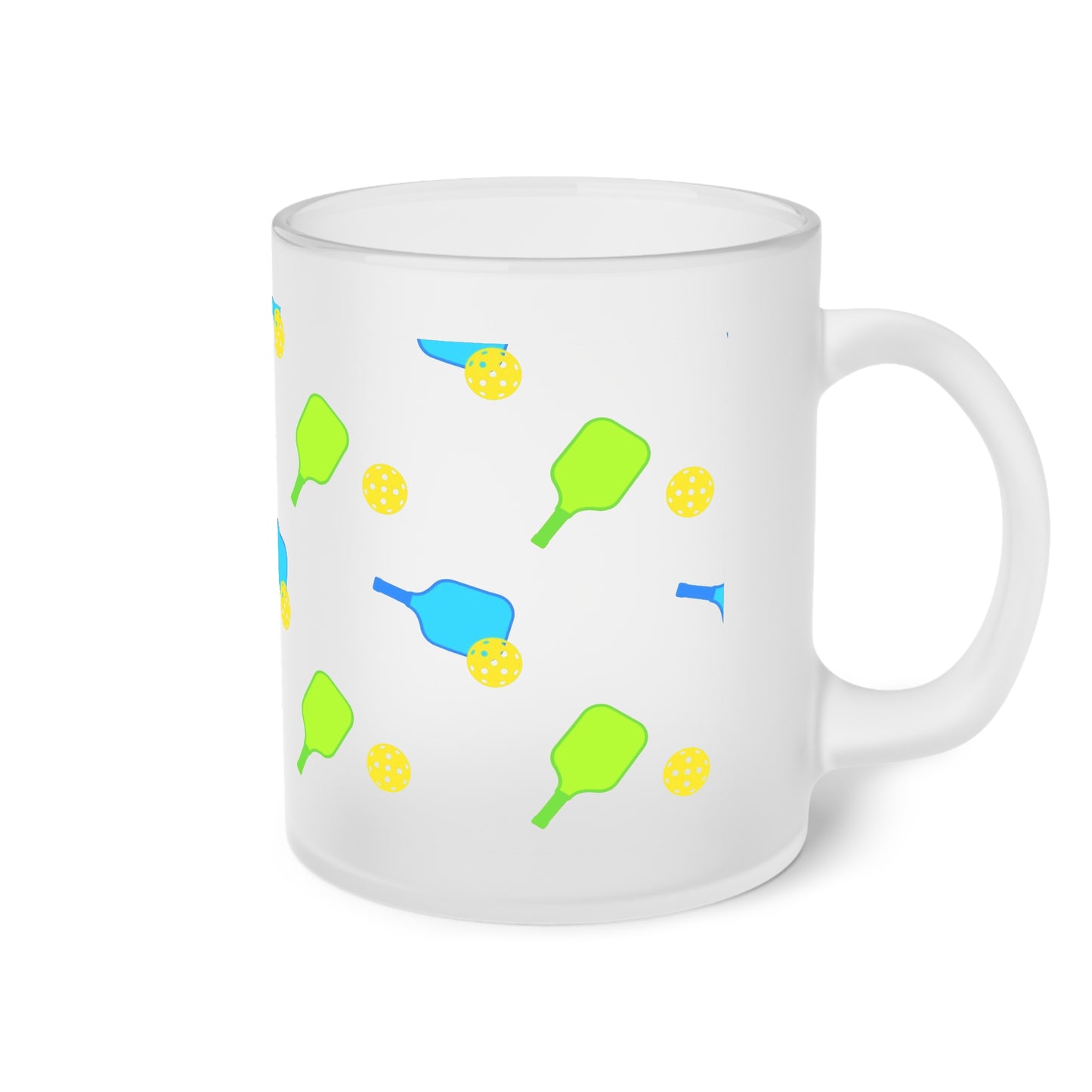 Frosted Glass Mug 11oz - Pickleball Theme